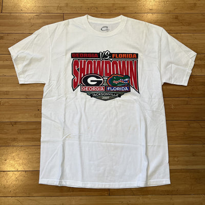 2007 Georgia vs Florida Showdown Jacksonville Tee - White (Stained)