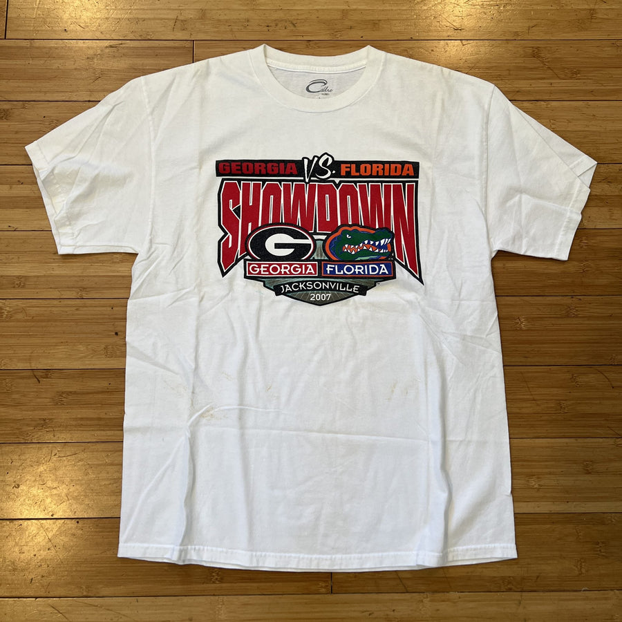 2007 Georgia vs Florida Showdown Jacksonville Tee - White (Stained)