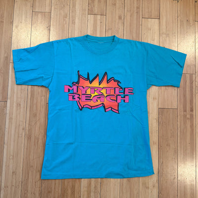 Vintage 90s Myrtle Beach Souvenir Tee - Teal
