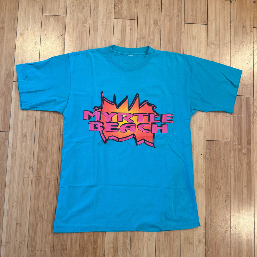 Vintage 90s Myrtle Beach Souvenir Tee - Teal