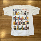 Vintage 1994 Life Is Full of Important Choices Liquor Bottles Tee - White