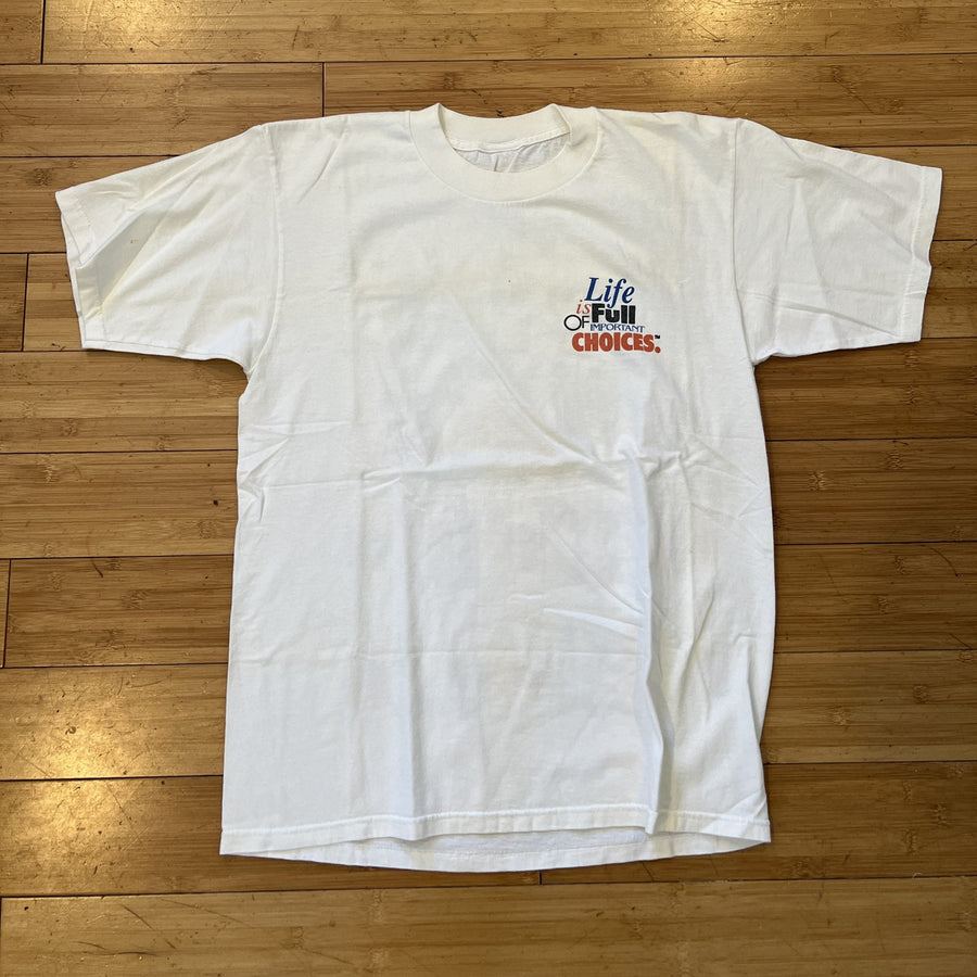 Vintage 1994 Life Is Full of Important Choices Liquor Bottles Tee - White