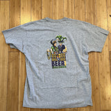 Vintage Miller Lite Beer & Balconies Mardi Gras Tee - Heather Grey
