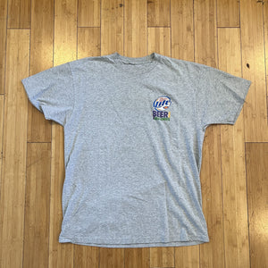 Vintage Miller Lite Beer & Balconies Mardi Gras Tee - Heather Grey