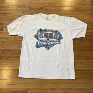 Super Trucker Big Rig Shield Tee - White (Stained)