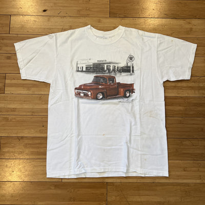 Vintage 1999 Texaco Ford F-100 Pickup Tee - White (Stained)
