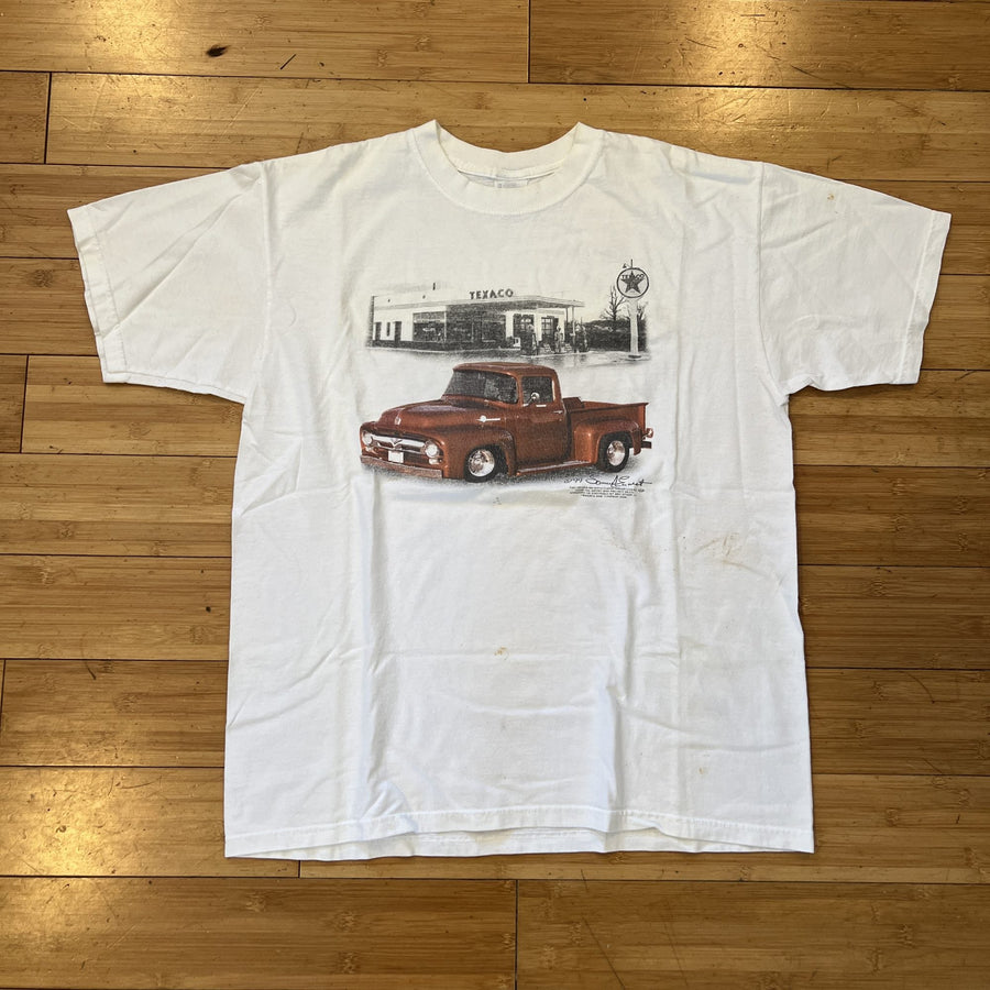 Vintage 1999 Texaco Ford F-100 Pickup Tee - White (Stained)